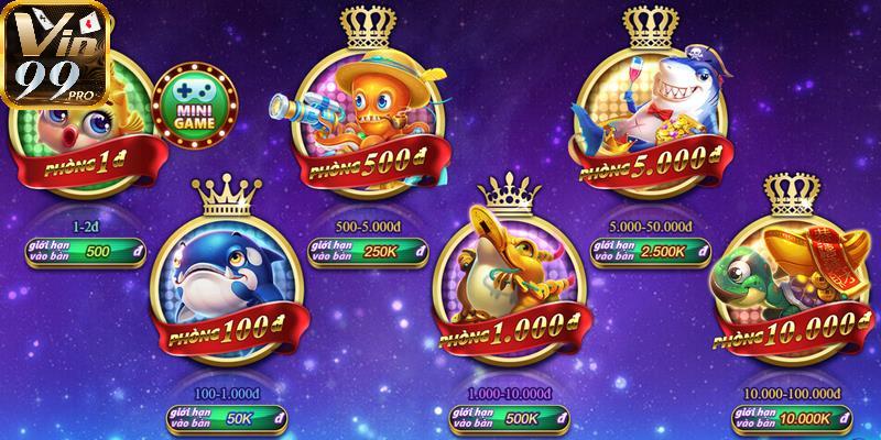 Trò chơi cung cấp 6 bàn cược khác nhau cho hội viên lựa chọn